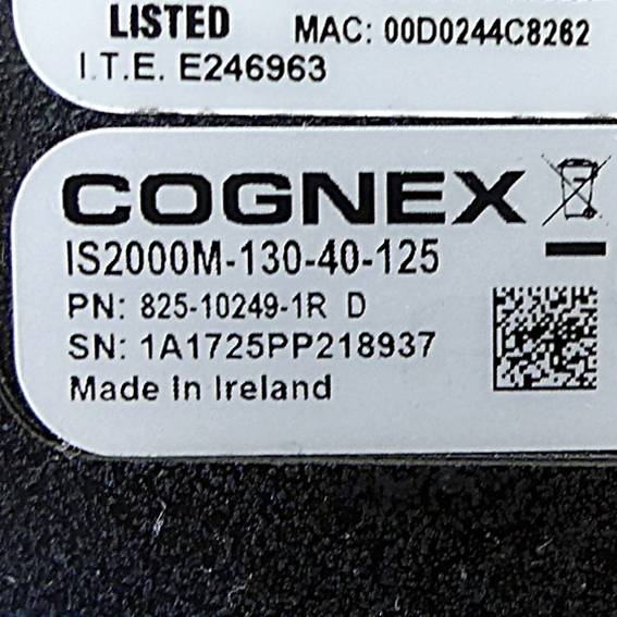 Cognex In-Sight 2000 Kamera IS2000M-130-40-125 (825-10249-1R D)