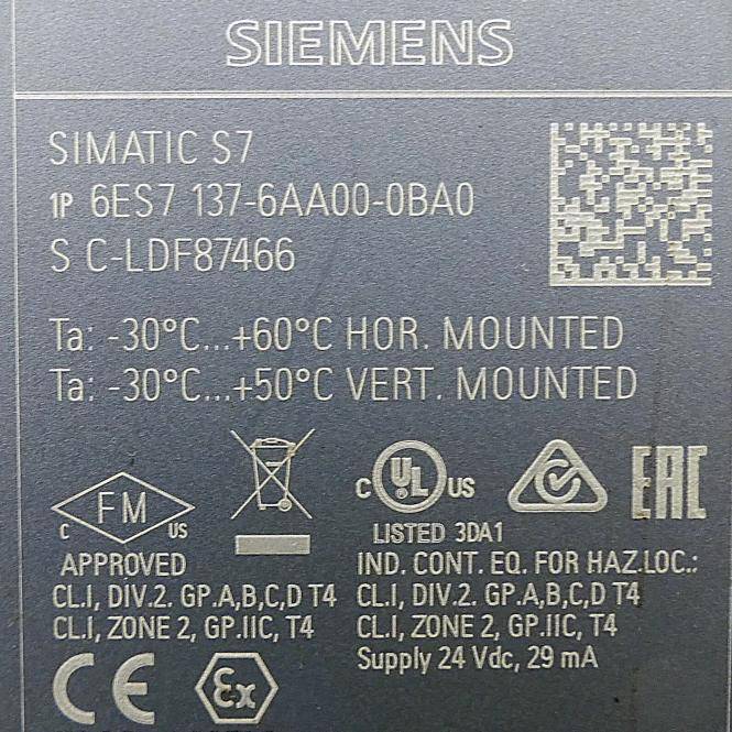 Siemens SIMATIC ET 200SP Kommunikationsmodul für serielle Verbindung RS-422 (6ES7 137-6AA00-0BA0)