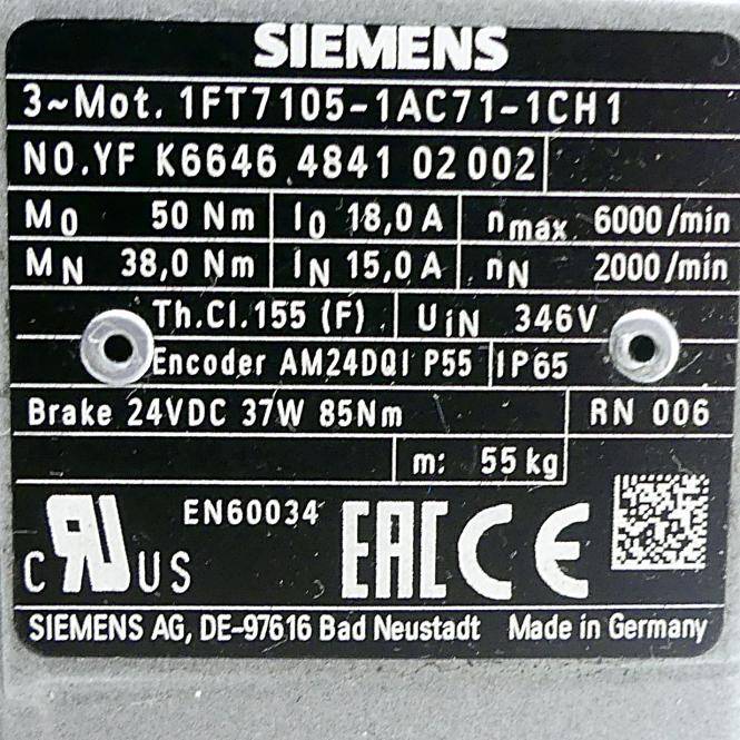 Siemens Servomotor (1FT7105-1AC71-1CH1)