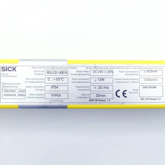 SICK Sicherheitslichtvorhang Empfänger MSLE03-14061A (1015700)