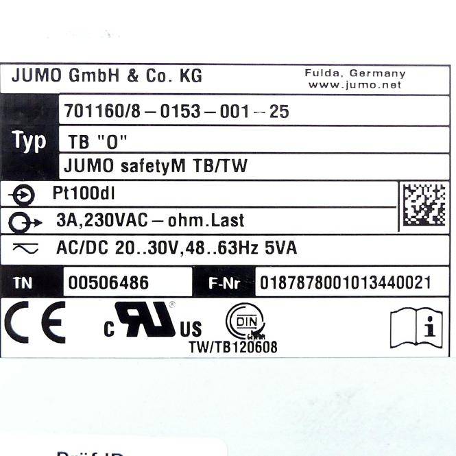 JUMO Temperaturbegrenzer TB/TW (701160/8-0153-001-25)