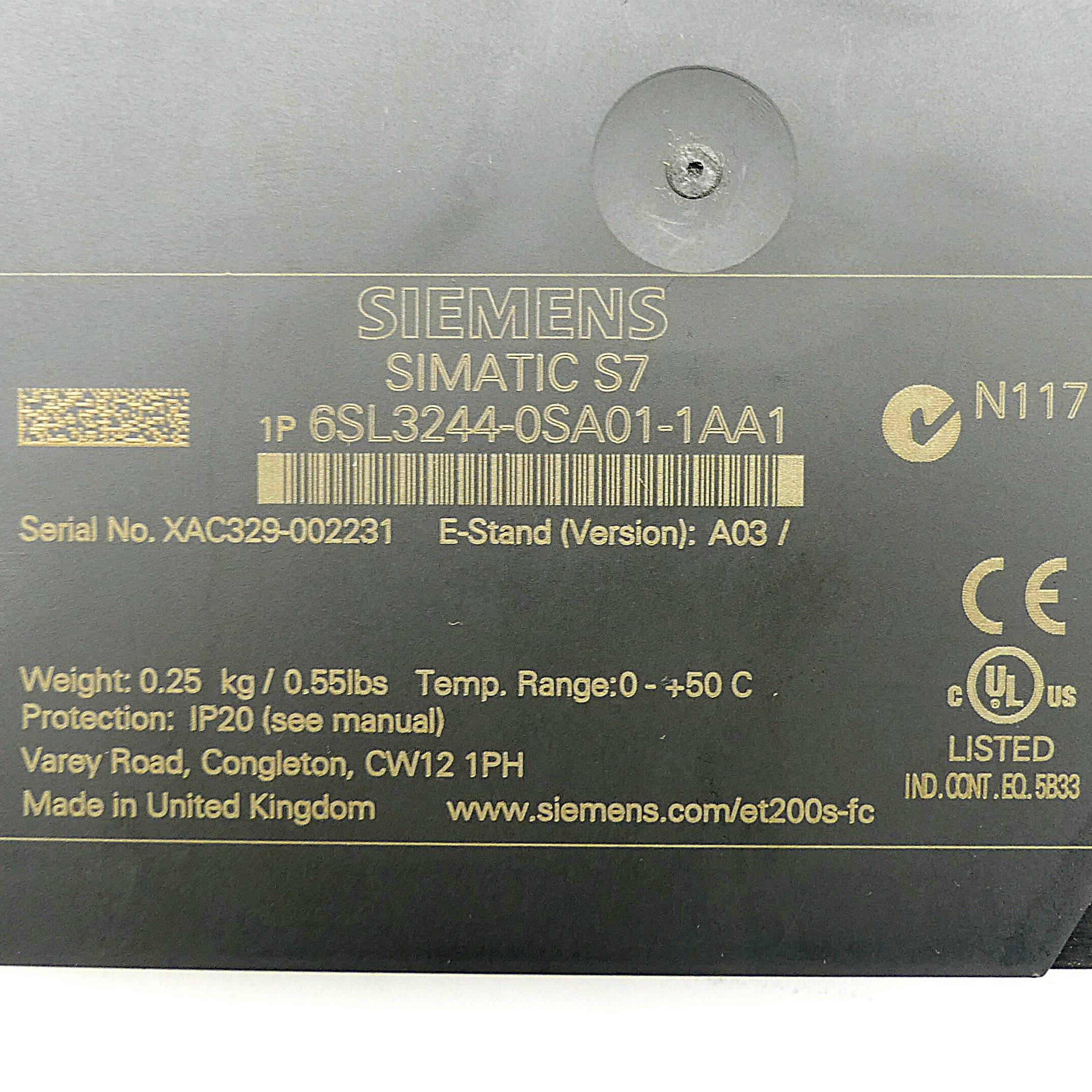 Siemens Steuereinheit SIMATIC S7 (6SL3244-0SA01-1AA1)
