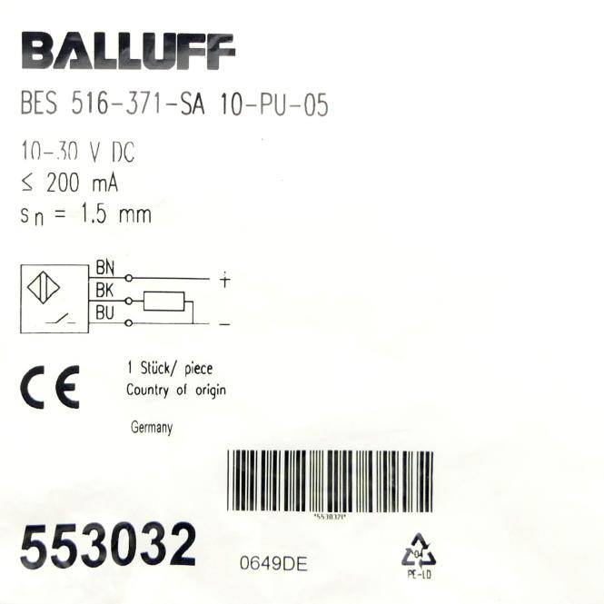 BALLUFF Induktive Näherungsschalter BES01KP (BES 516-371-SA 10-PU-05)