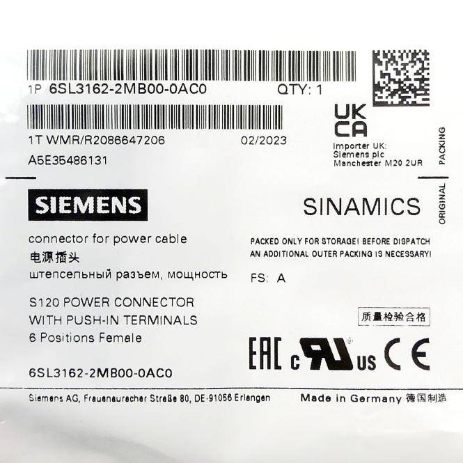 Siemens Leistungsstecker SINAMICS S120 (6SL3162-2MB00-0AC0)