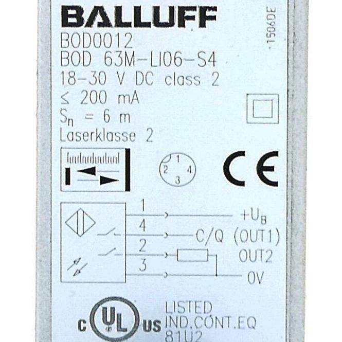 BALLUFF Optische Distanzsensoren BOD0012 (BOD 63M-LI06-S4)
