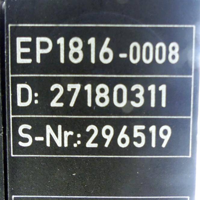 BECKHOFF EtherCAT Box 16DI D-Sub (EP1816-0008)