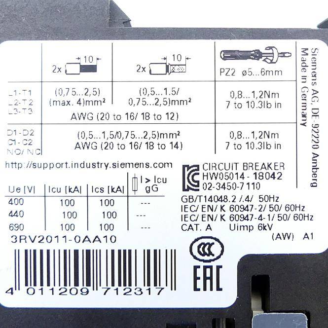 Siemens Leistungsschalter (3RV2011-0AA10)