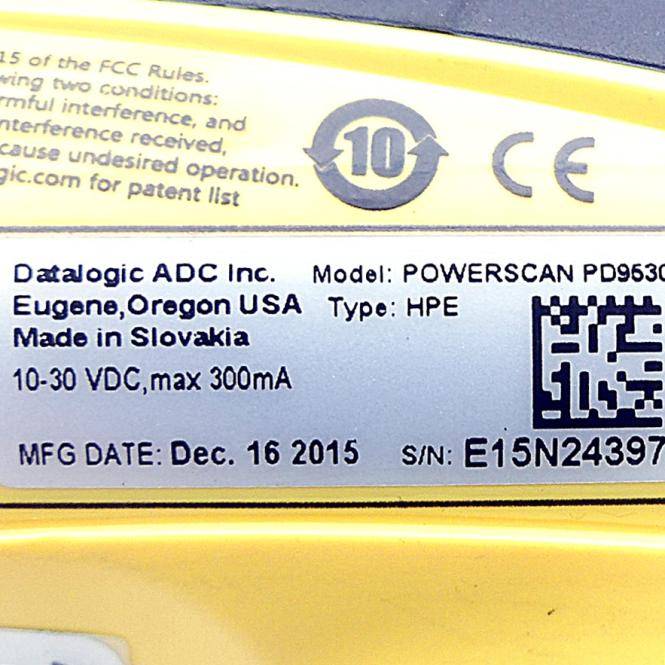 DATALOGIC Powerscan , 2D, SR, Multi-IF HPE (PD9630)