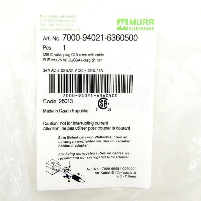 Murrelektronik Ventilstecker (7000-94021-6360500)