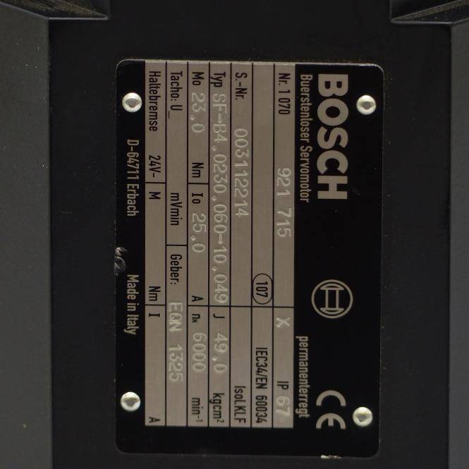 BOSCH Bürstenloser Servomotor SF-B4.0230.060-10.049 1 070 921 715 (1070921715)