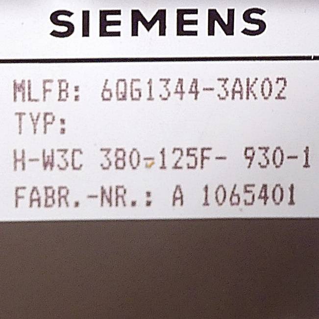 Siemens H-W3C380-125F-930-1 Drehstromsteller (6QG1344-3AK02)