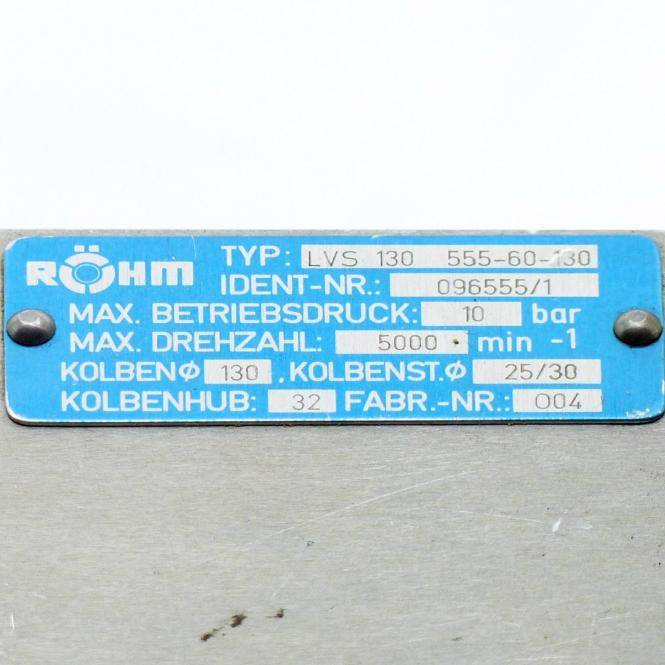 RÖHM Luft-Vollspannzylinder LVS 130 555-60-130 (096555/1)
