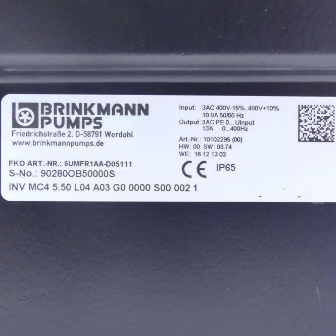 BRINKMANN PUMPS Antriebsregler INV MC45.50 L04 A03 G0 0000 S00 002 1 (6UMFR1AA-D05111)