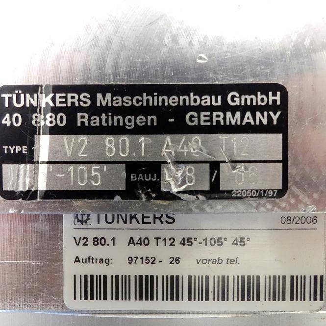 Tünkers Pneumatikspanner 45° - 105 ° (V2 80.1 A40 T12)