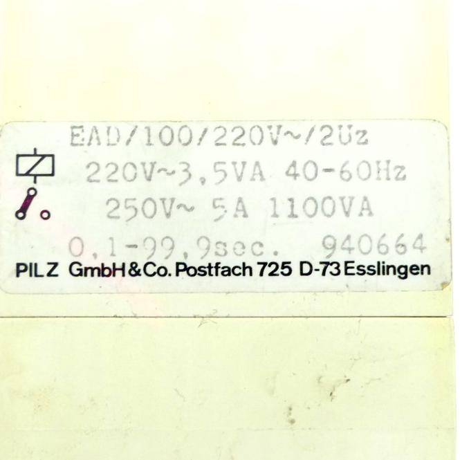Pilz Zeitrelais 0,1-99,9s EAD/10/220V~/2Uz (940664)