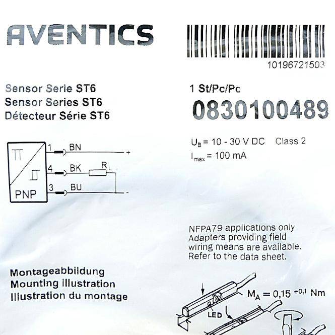 AVENTICS Zylinderschalter 08W33 (0 830 100 489)