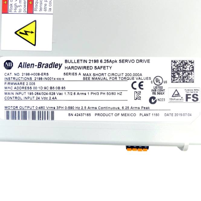 Allen-Bradley Servo Drive Kinetix 5500 (2198-H008-ERS)