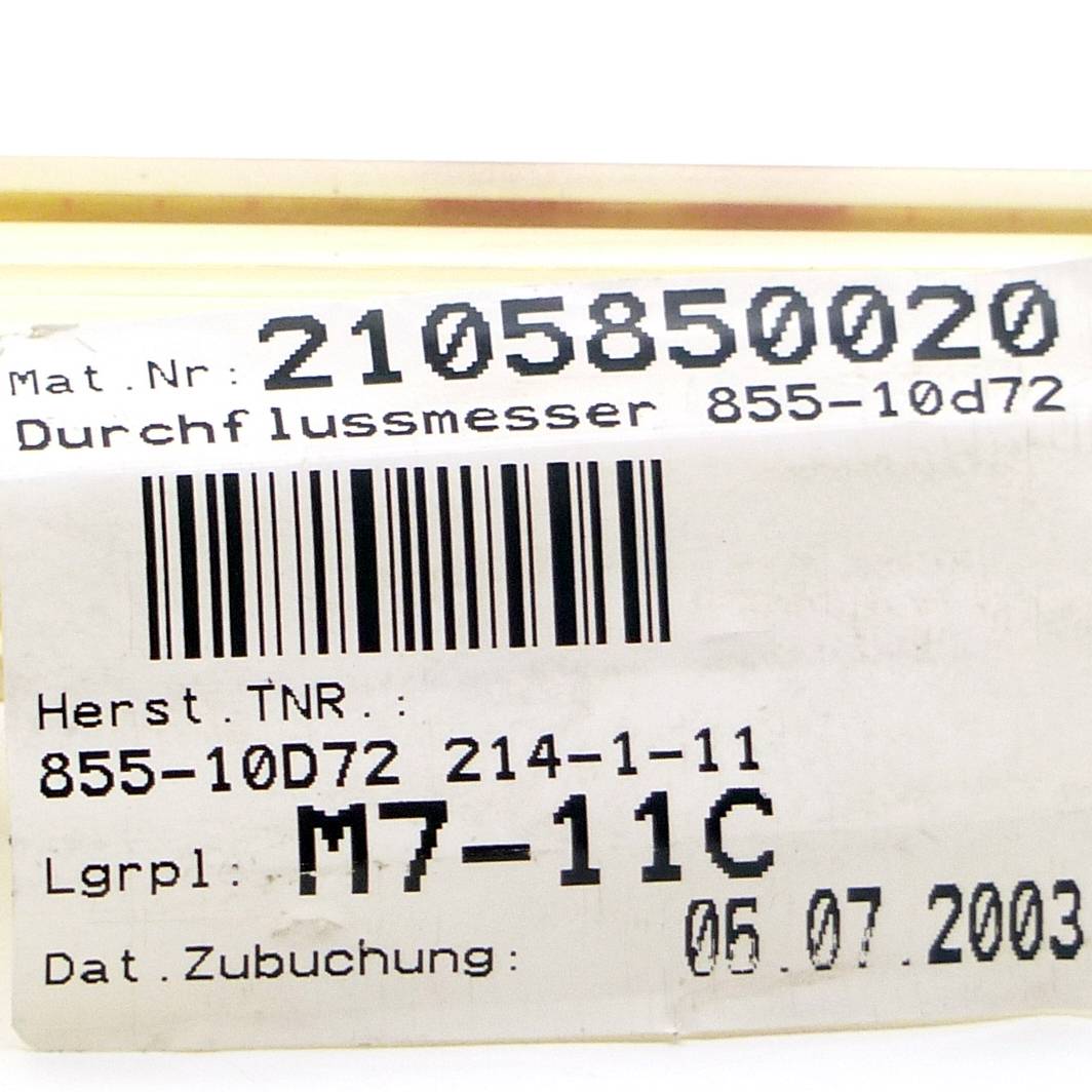 GEMÜ Schwebekörper Durchflussmesser 855-10d72 (855-10D72 214-1-11)