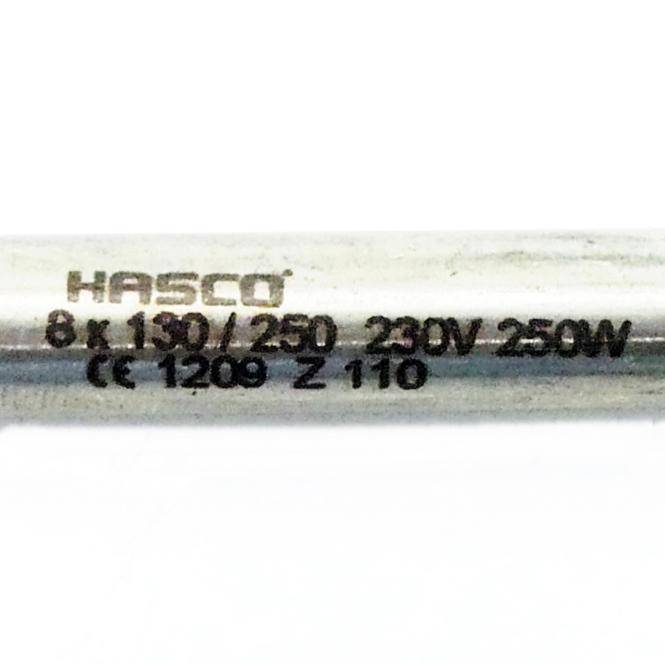 Hasco Hochleistungs-Heizpatronen mit verlängertem Anschlusskabel 8x130 / 250 (Z110 8x130 250)