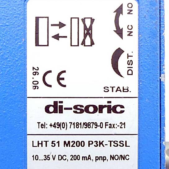 di-soric Laser Lichttaster LHT 51 M200 P3K-TSSL (LHT 51 M200 P3K-TSSL)