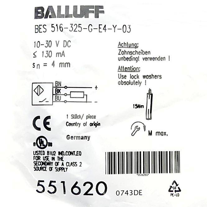 BALLUFF Näherungsschalter BES048F (BES 516-325-G-E4-Y-03)