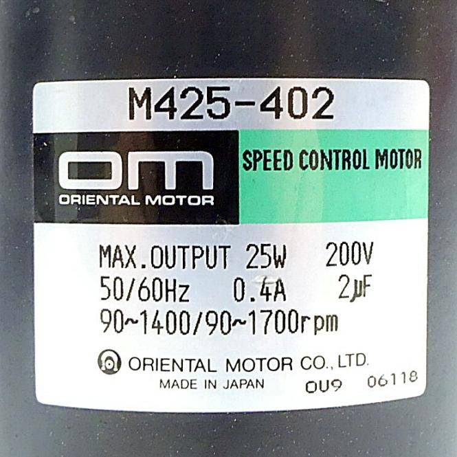 Oriental Motor Speed Control Motor (M425-402)