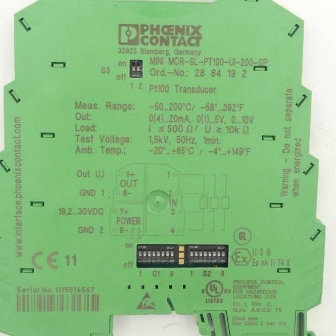 Phoenix Contact Temperaturmessumformer MINI MCR-SL-PT100-UI-200-SP (28 64 19 2)
