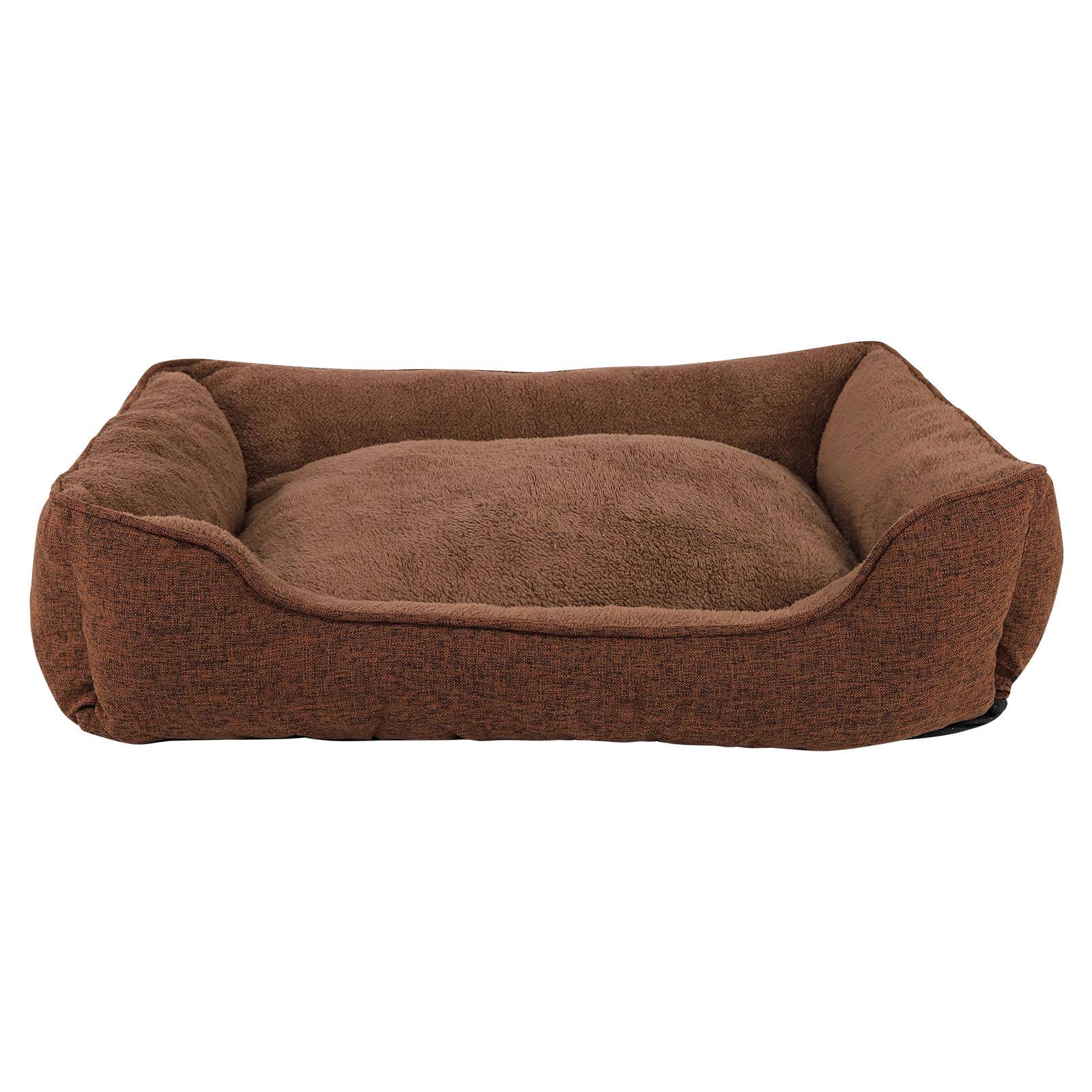 lionto Hundebett mit abnehmbarem Bezug, 90x75 cm, braun