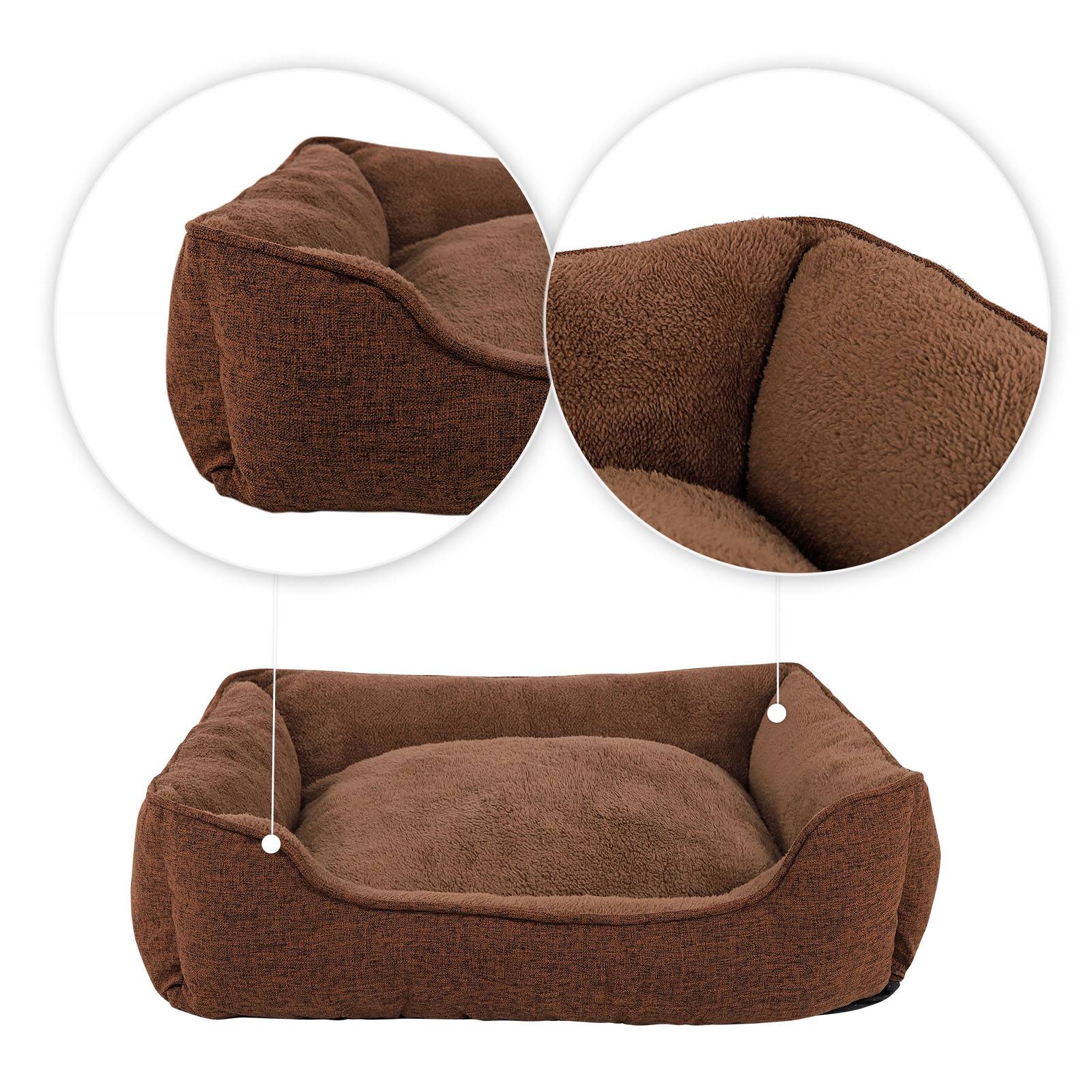 lionto Katzenbett mit abnehmbarem Bezug, 90x75 cm, braun