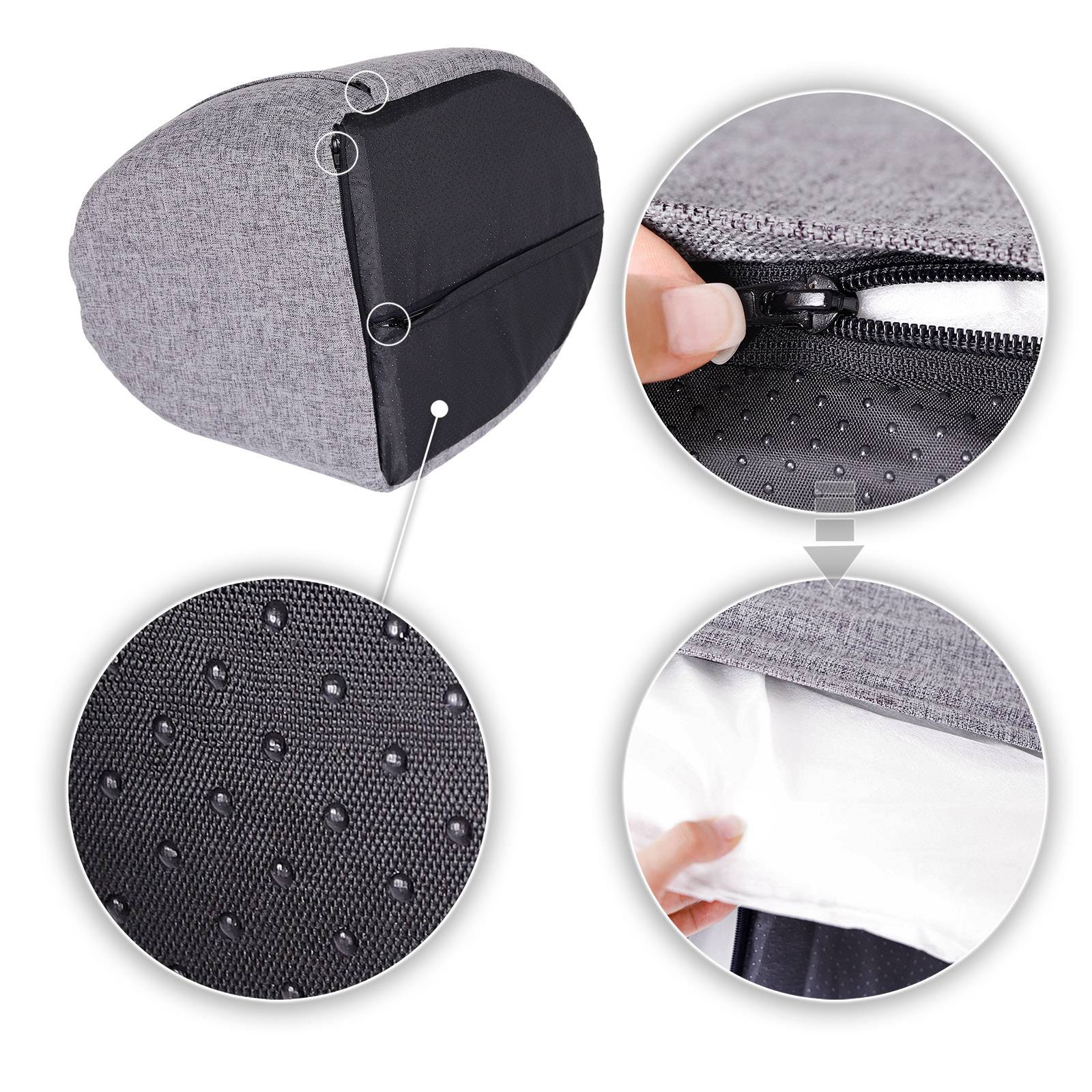 lionto Katzenhöhle, weiche Kuschelliege aus Oxford-Stoff mit herausnehmbarer Polsterung & Anti-Rutsch-Boden, hellgrau