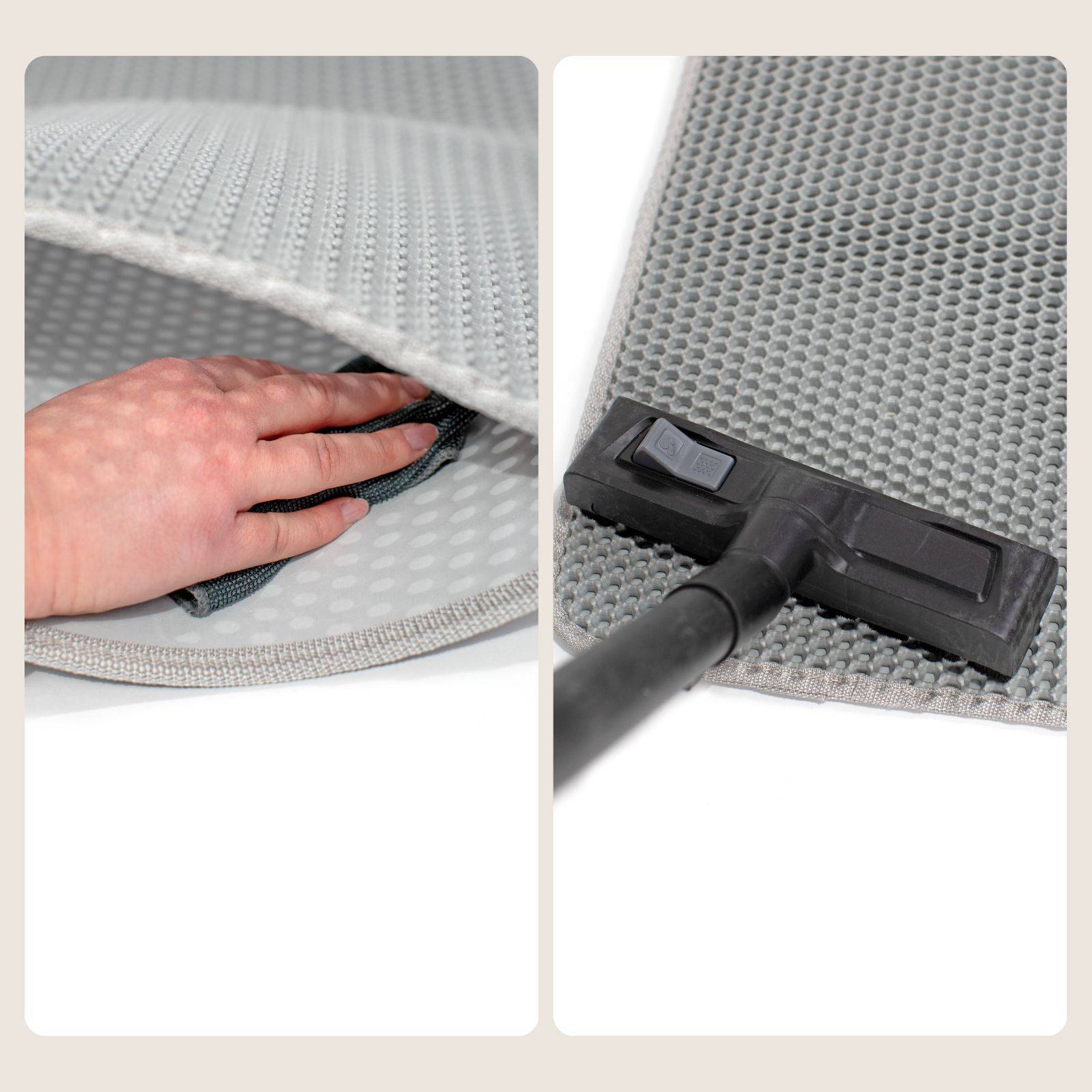 lionto Katzenstreumatte mit effektiver Wabenstruktur gegen Streureste, pfotenfreundlich & robust, 76x61 cm, grau