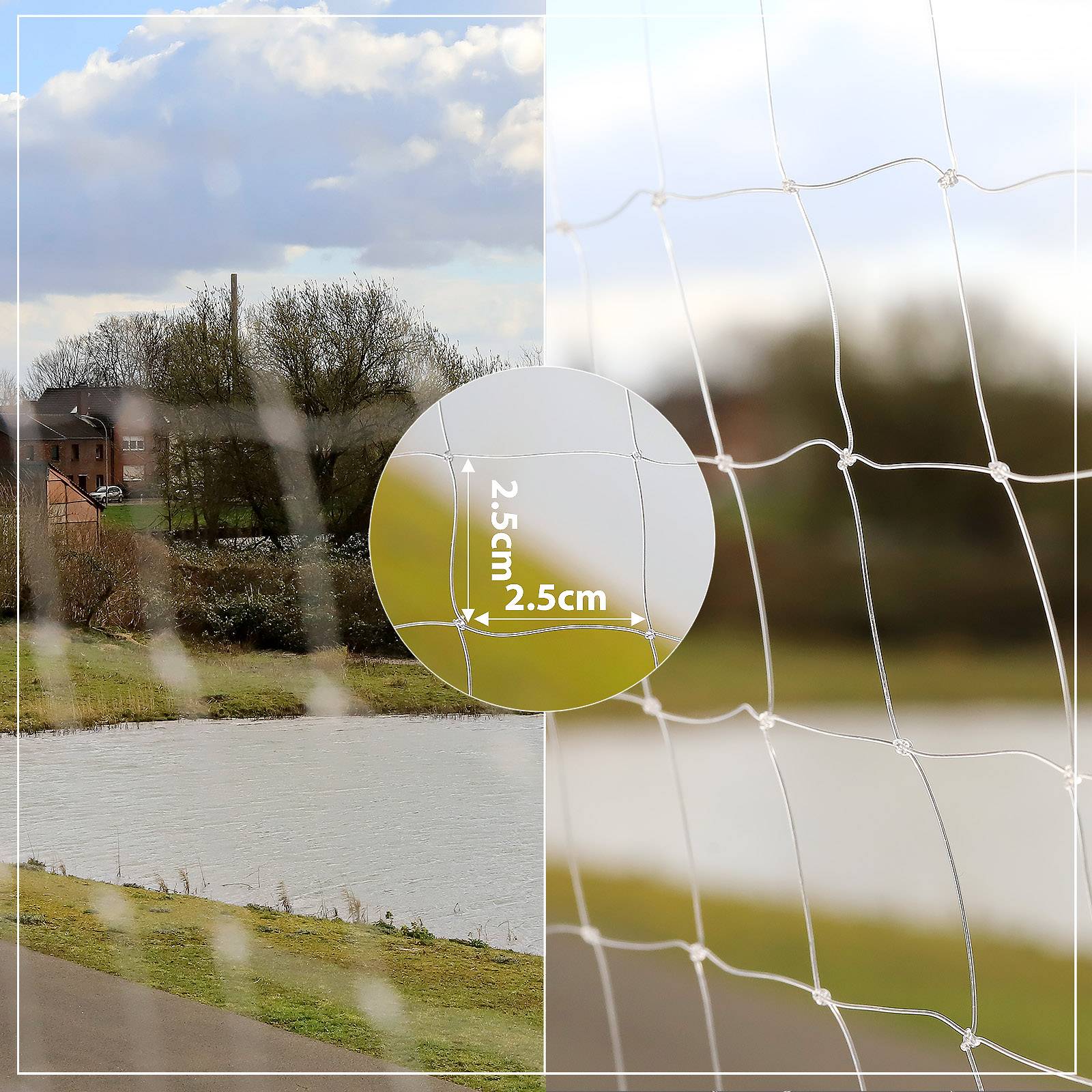 lionto Katzenschutznetz, reißfestes & UV-beständiges Schutznetz für Balkon, Fenster & Terrasse, inkl. Befestigungsset, 4x10 m