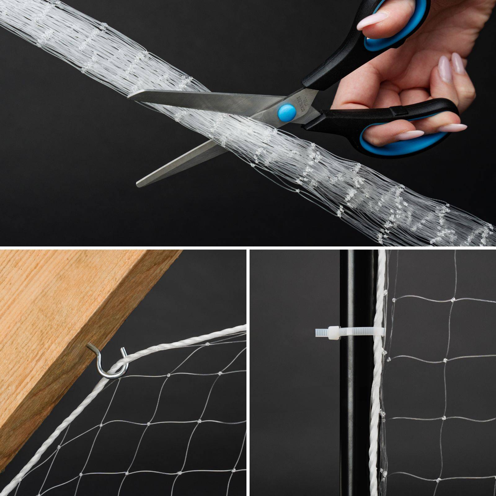 lionto Katzenschutznetz, reißfestes & UV-beständiges Schutznetz für Balkon, Fenster & Terrasse, inkl. Befestigungsset, 3x4 m