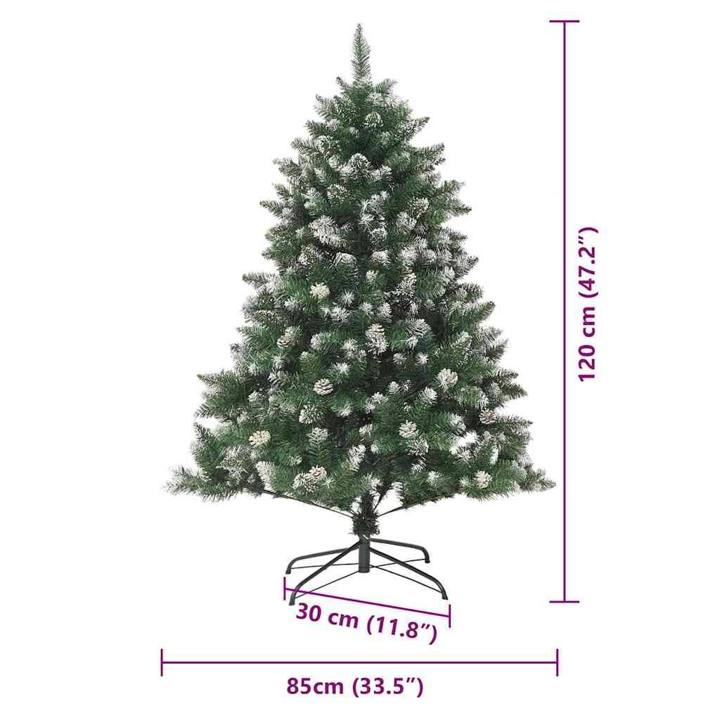 vidaXL Künstlicher Weihnachtsbaum mit 150 LEDs mit Ständer Grün 120 cm