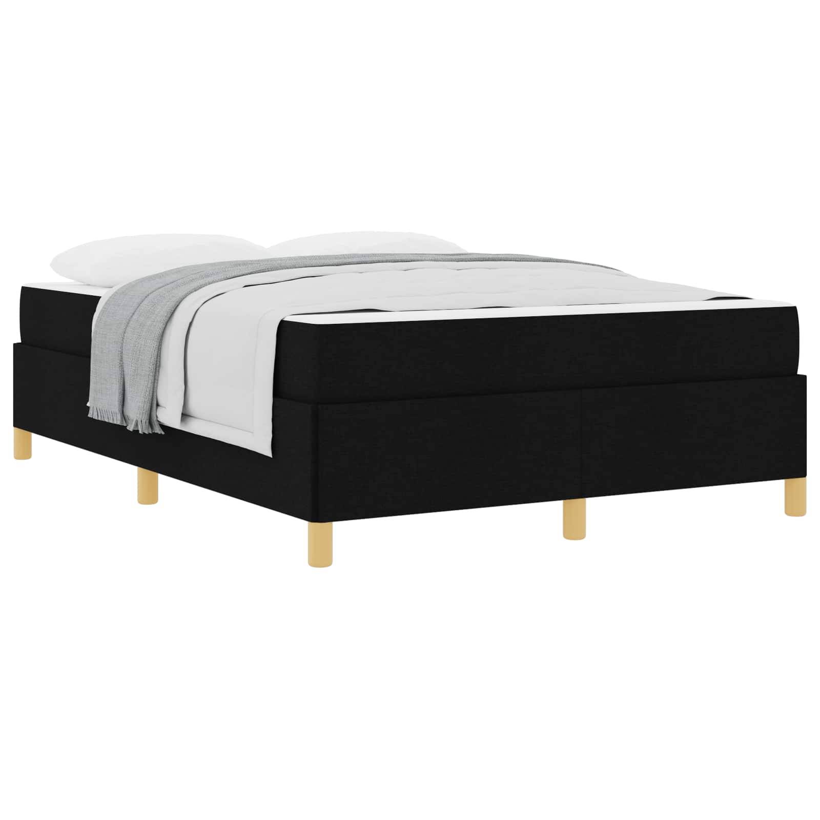 vidaXL Bettrahmen mit Matratze Schwarz 140 x 190 cm Stoff