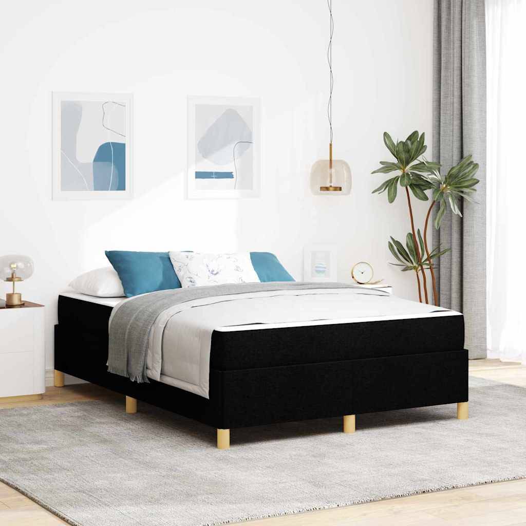 vidaXL Bettrahmen mit Matratze Schwarz 160 x 200 cm Stoff