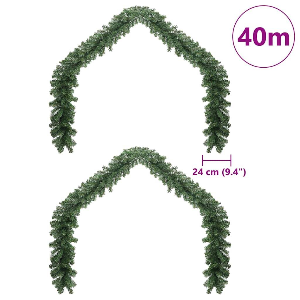 vidaXL Weihnachtsgirlande mit 600 LEDs 2 pcs Grün PVC