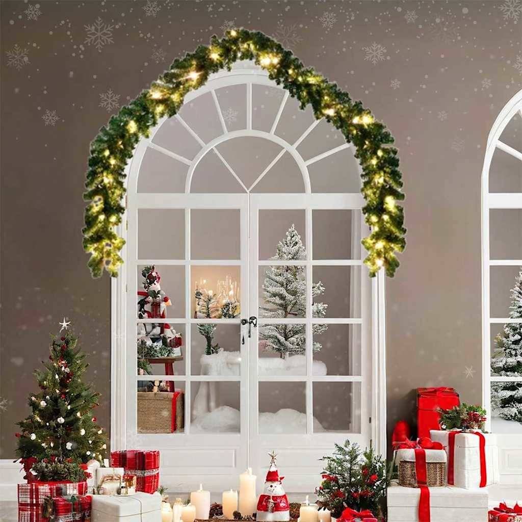 vidaXL Weihnachtsgirlande mit 600 LEDs 2 pcs Grün PVC