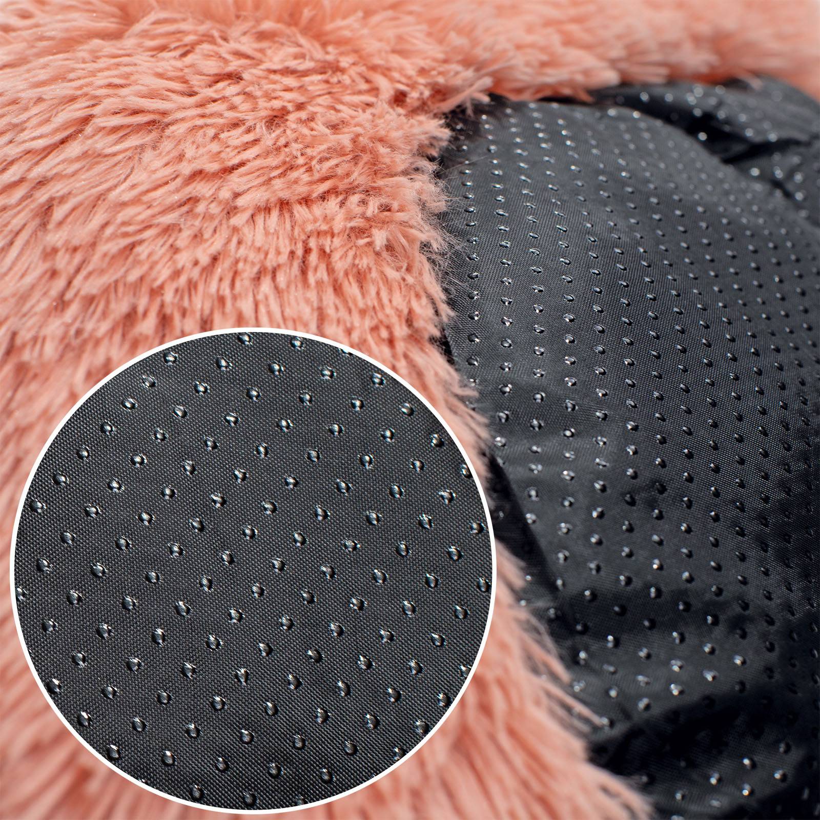 lionto Katzenbett aus Plüsch in Donut-Form, 70 cm Durchmesser, rosa