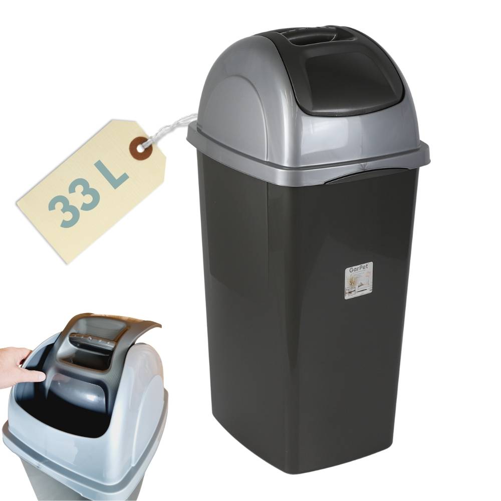 Mülleimer Schwingdeckel Mülleimer Küche 33 L Groß 60 cm Schwingeimer Mülltrenner Abfalleimer Küche Mülleimer mit Deckel Küchenabfalleimer