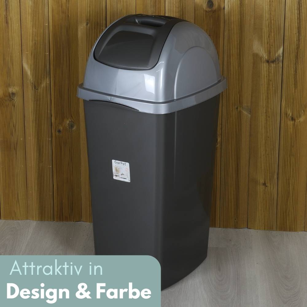 2er Set Mülleimer Schwingdeckel 2 x 33 L Mülleimer Küche Schwingeimer Mülltrenner Abfalleimer Küche mit Deckel Küchenabfalleimer Schwingdeckelei