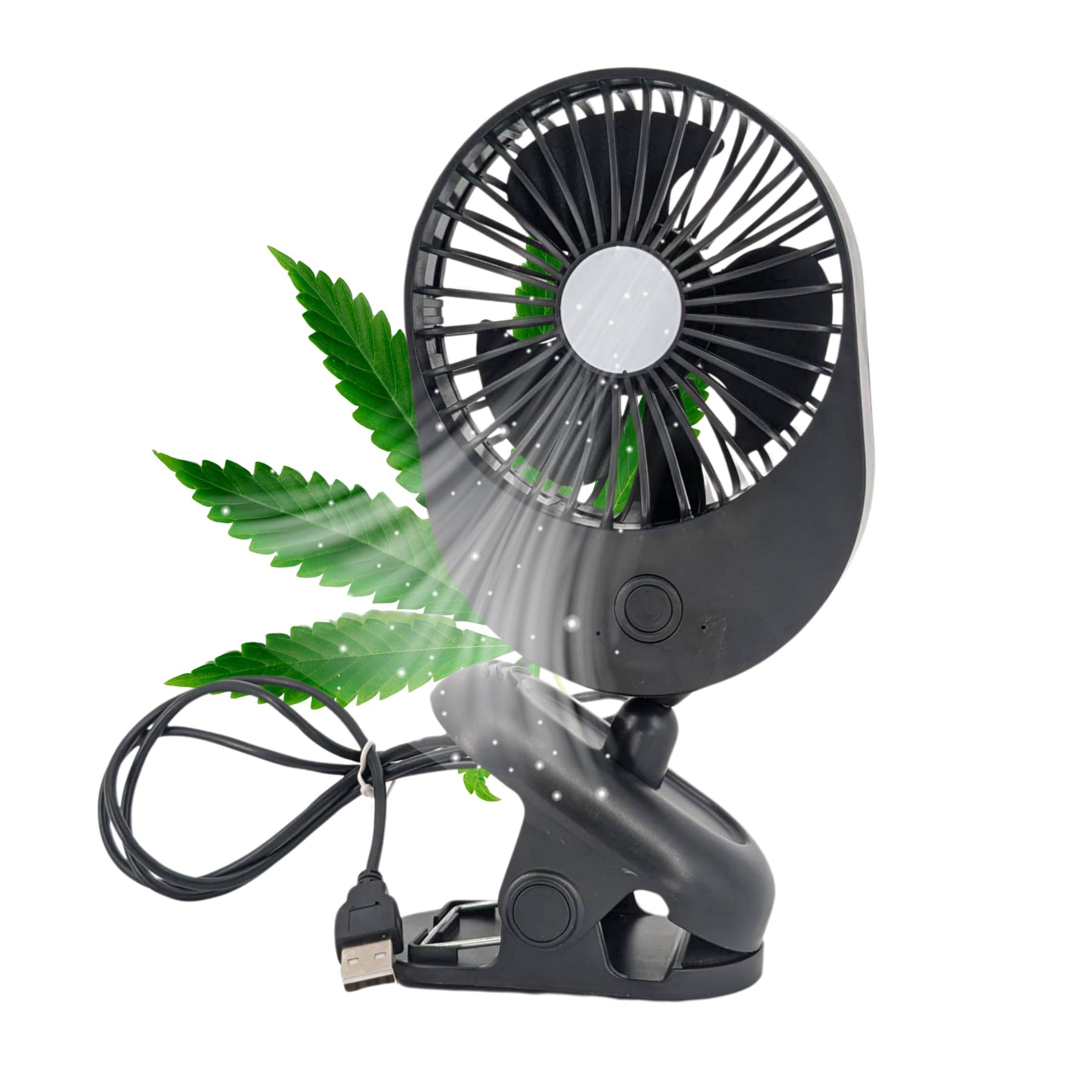 USB Mini Grow Ventilator mit Clip Klemme Klemmventilator I Clipventilator für Homebox Growbox Growschrank Secret Jardin GrowPro DiamondBox Zelsius