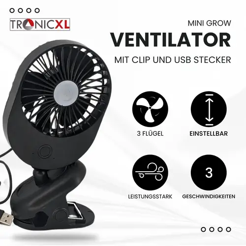 USB Mini Grow Ventilator mit Clip Klemme Klemmventilator I Clipventilator für Homebox Growbox Growschrank Secret Jardin GrowPro DiamondBox Zelsius USB Mini Grow Ventilator mit Clip Klemme Klemmventilator I Clipventilator für Homebox Growbox Growschrank Secret Jardin GrowPro DiamondBox Zelsius
