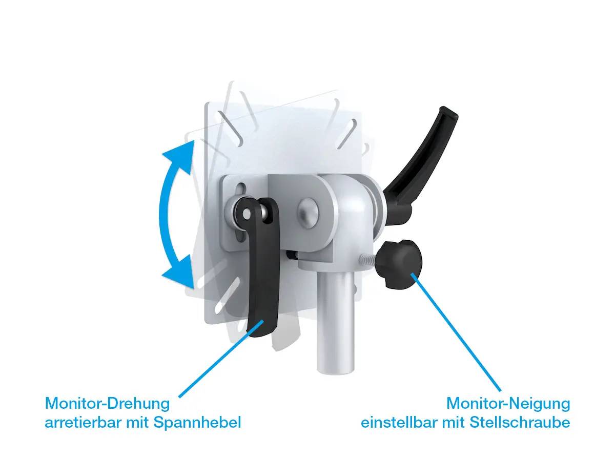 Curved Monitorhalter Flat für 2 Bildschirme bis 49" mit Tischklemme