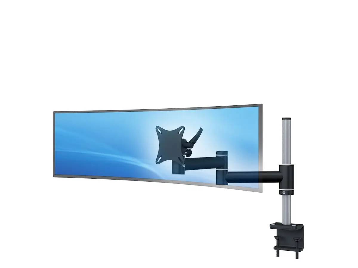 Curved Monitorhalter bis 49" für 1 Bildschirm mit Tischklemme