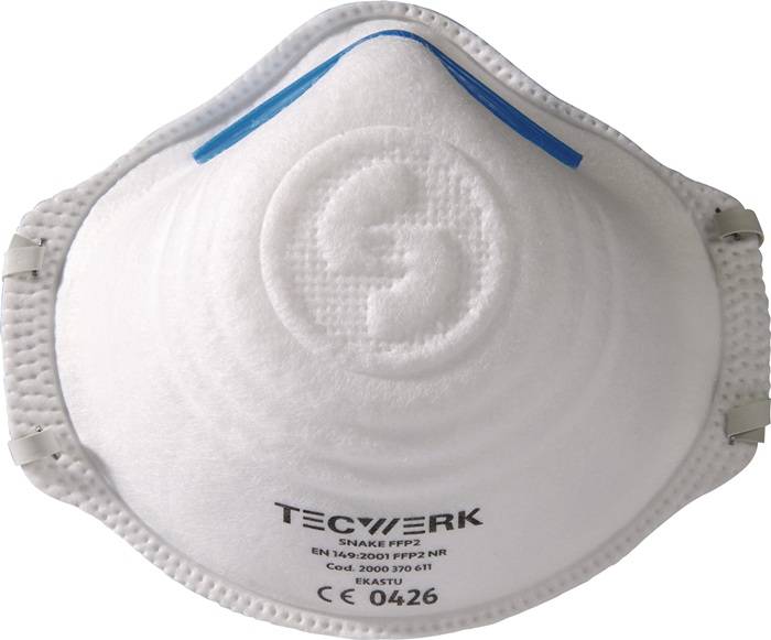 Atemschutzmaske Snake FFP2 o.Ausatemventil TECWERK