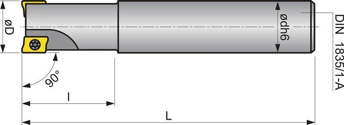Schaftfräser D.16mm vern.m.IK Z.2 APKT-10 TECWERK