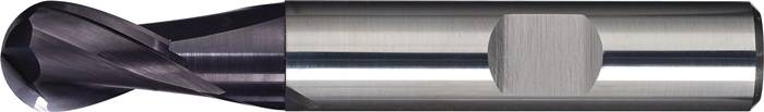 Vollradiusfräser D.6mm Einsatz-L.16mm VHM TiAlN HB Z.2 kurz TECWERK