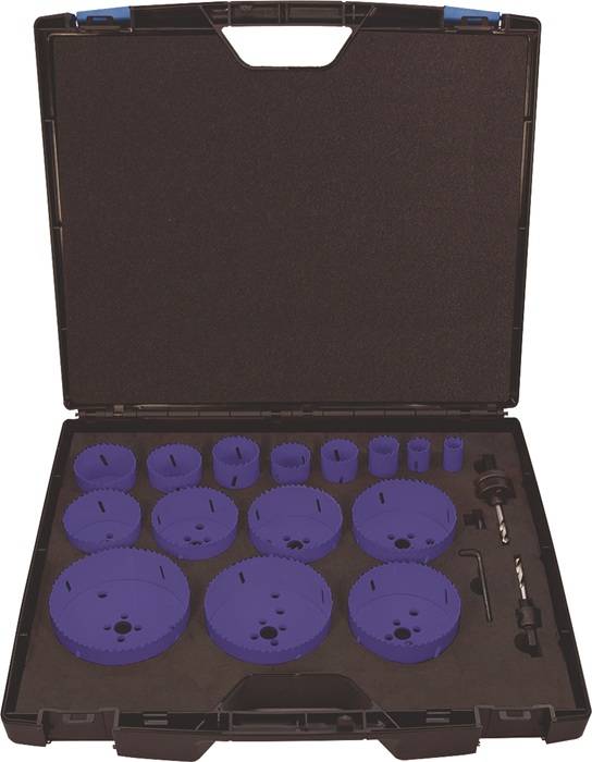 Lochsägensatz 17-tlg.19-114mm Schnitt-T.38mm HSS-Co8 TECWERK 2000800194
