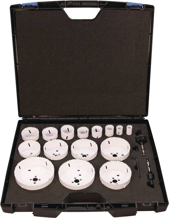 Lochsägensatz 17-tlg.19-114mm Schnitt-T.38mm Bi-Metall TECWERK